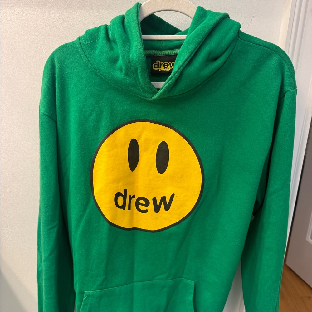 Drew House Green Hoodie with Yellow Smiley